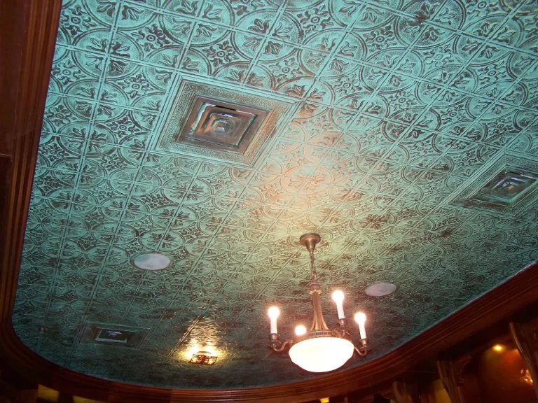 #309 Painted copper with patina paint - faux tin ceiling tile