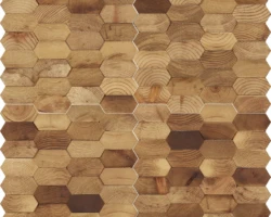 Forest Elements Mosaic Wood Wall Tiles: Stereo Honeycomb Close Up Image Forest Elements Mosaic Wood Wall Tiles: Stereo Honeycomb Close Up Image