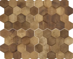 Forest Elements Stereo Standard Hexagon Mosaic Wood Wall Tiles: Stereo Standard Hexagon Forest Elements Stereo Standard Hexagon Mosaic Wood Wall Tiles: Stereo Standard Hexagon