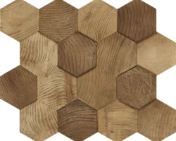 Forest Elements Stereo Standard Hexagon Mosaic Wood Wall Tiles: Stereo Standard Hexagon Forest Elements Stereo Standard Hexagon Mosaic Wood Wall Tiles: Stereo Standard Hexagon